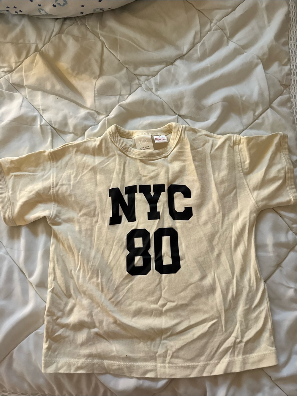 Ara Kids Cream Tee with Black NYC 80 Graphic